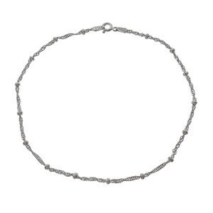 Vintage Italian FAS Sterling Silver 925 Beaded Chain Anklet 10"
